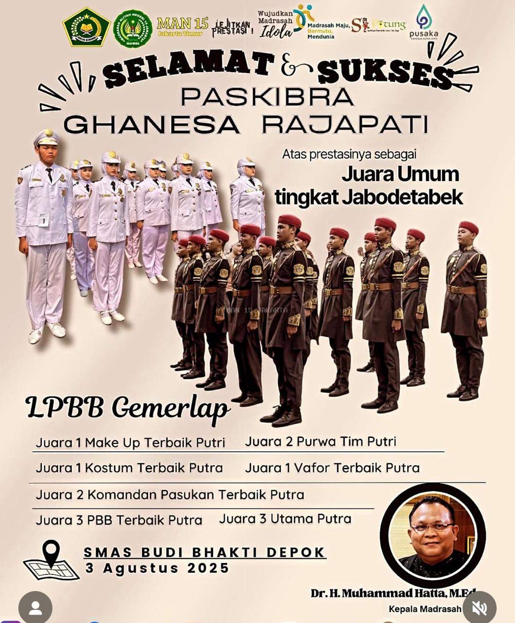 JUARA UMUM LBPP Gemerlap Jakarta Global University, SMAS BUDI BHAKTI DEPOK